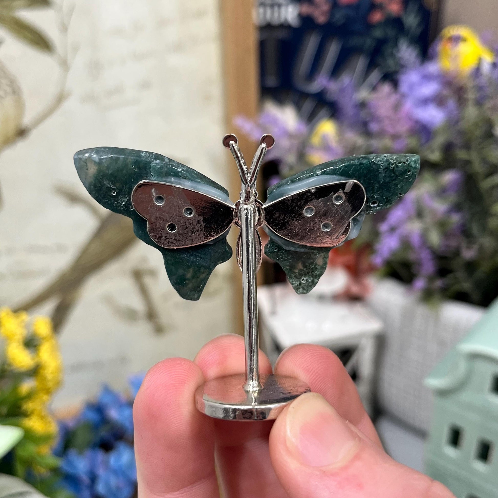 Small Moss Agate Butterfly | Crystal Butterfly