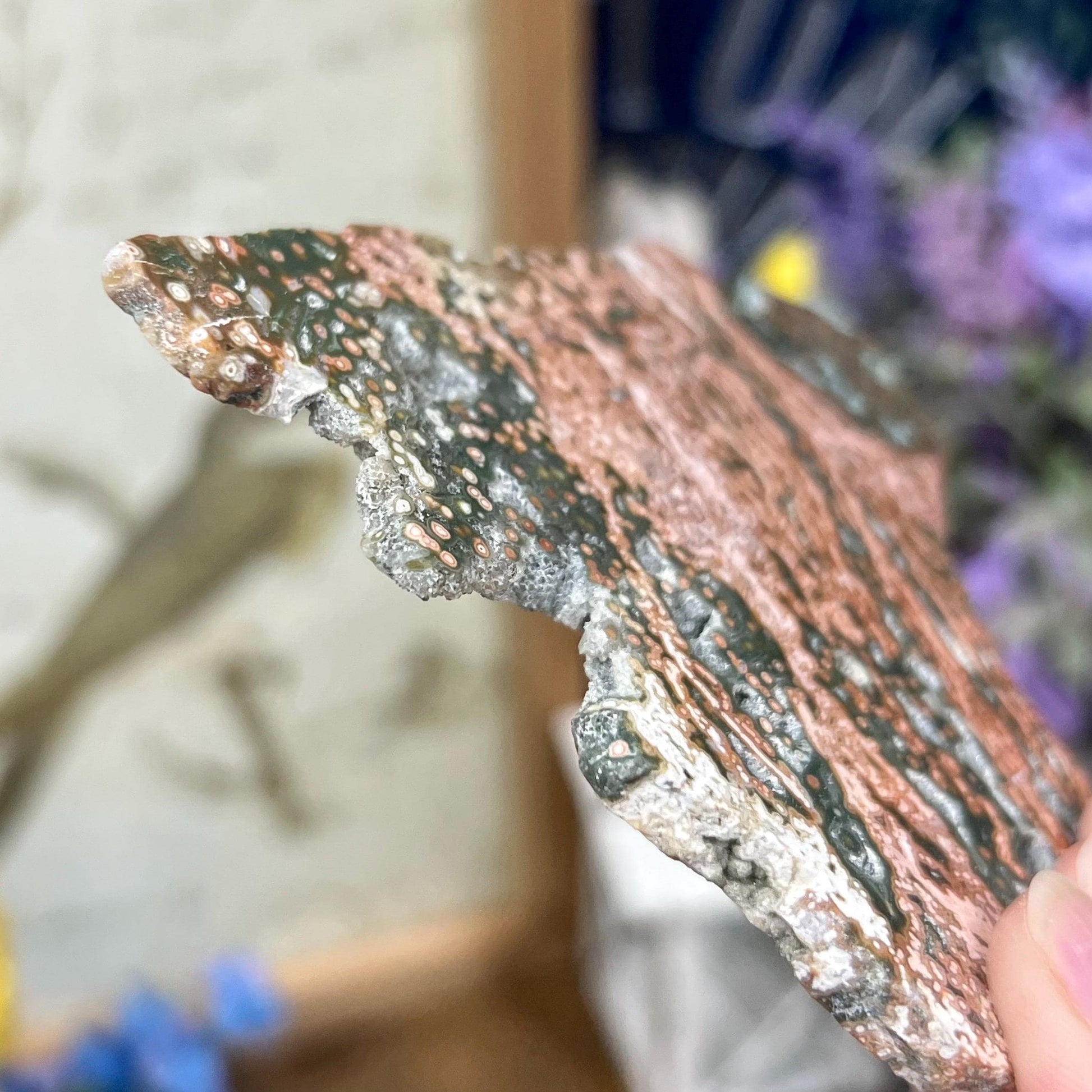 Veinless Ocean Jasper Slab | Pink Ocean Jasper | Druzy Ocean Jasper