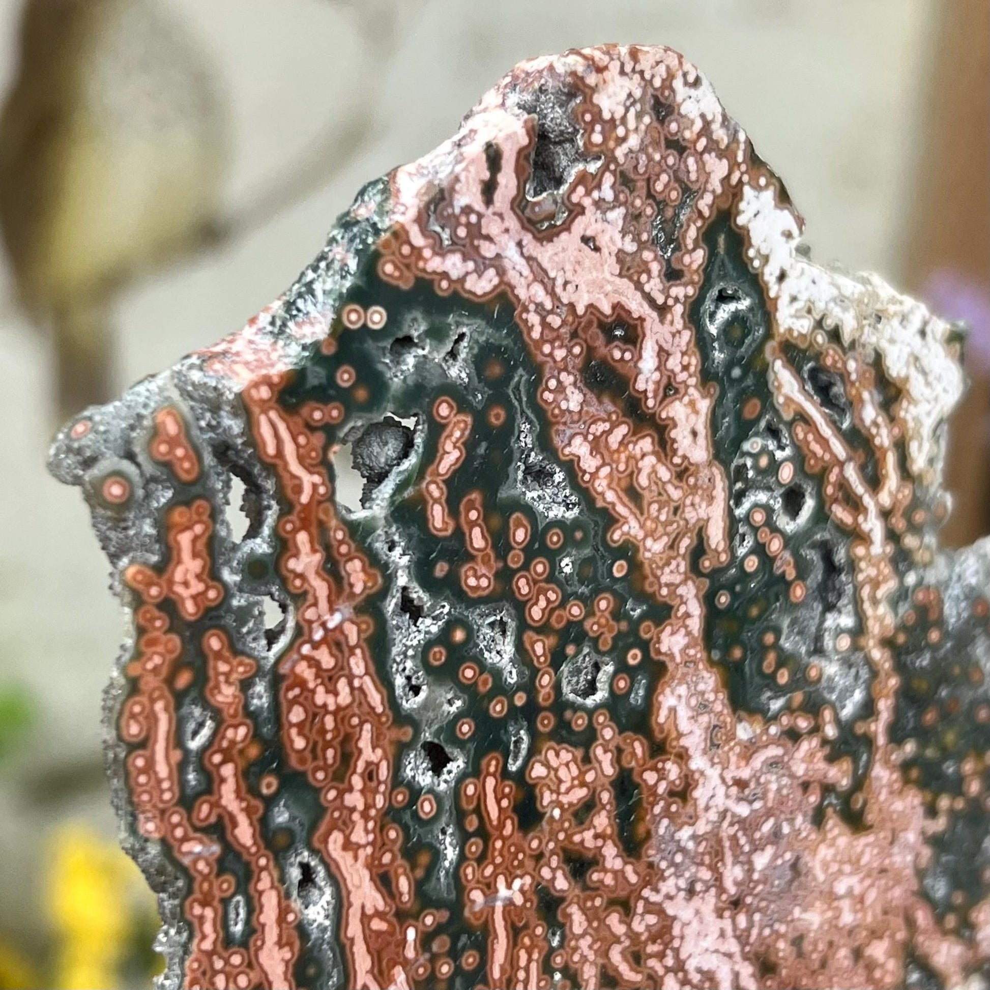 Veinless Ocean Jasper Slab | Pink Ocean Jasper | Druzy Ocean Jasper