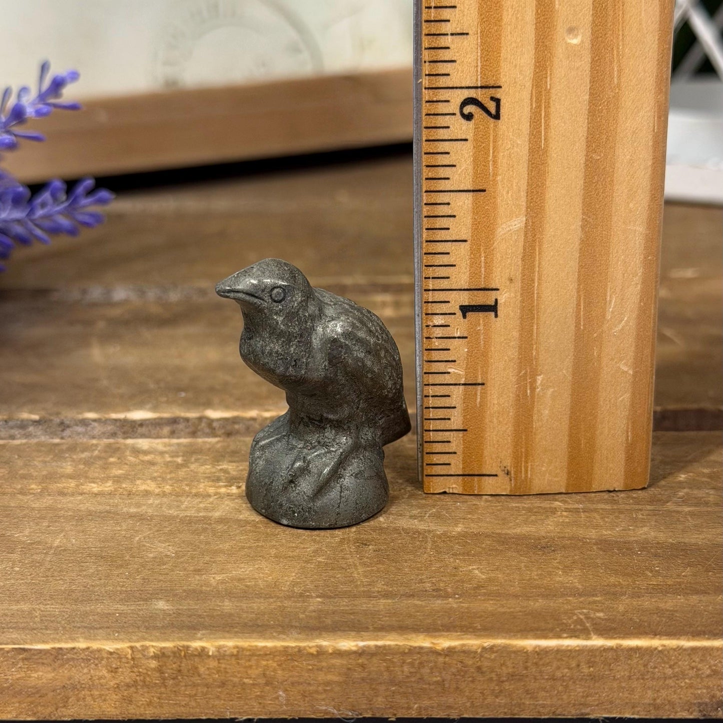 Small Sparkly Pyrite Raven Carving | Crystal Crow | Bird Crystal