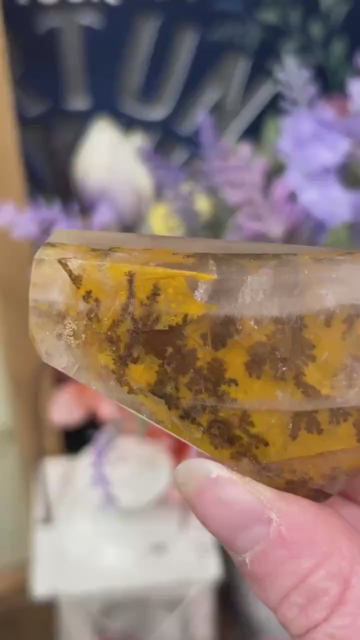 High Quality Dendritic Golden Healer Quartz Freeform | Dendritic Quartz | Hematoid Quartz | Dendrites | Yellow Hematoid Quartz