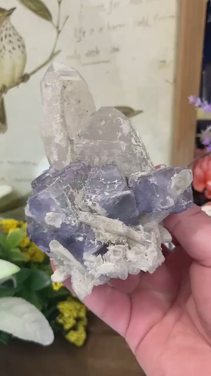 Large Purple Yaogangxian Fluorite Specimen | Yaogangxian Mineral Specimen | Pyrite in Fluorite