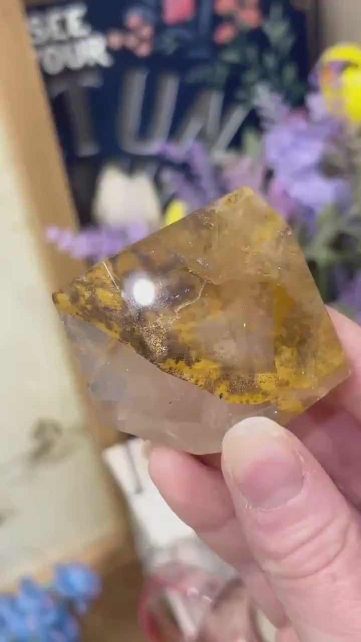 High Quality Dendritic Golden Healer Quartz Freeform | Dendritic Quartz | Hematoid Quartz | Dendrites | Yellow Hematoid Quartz