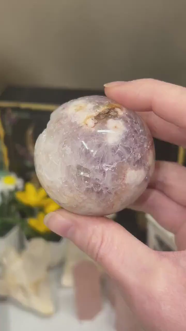 High Quality Pink Amethyst Sphere | Pink Amethyst Flower Agate