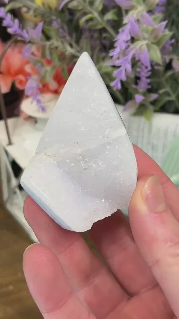 High Quality Blue Lace Agate Freeform | Druzy Blue Lace Agate | Crystal Flame