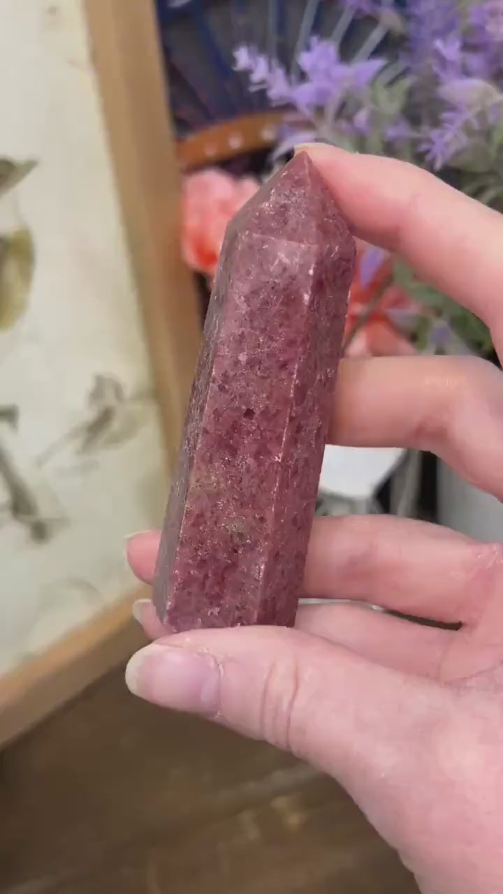 High Quality Dark Pink Rhodonite Tower | Flashy Rhodonite