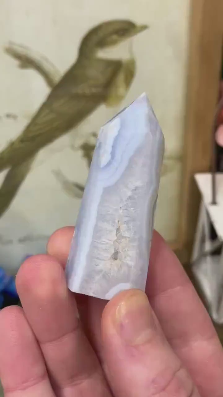 High Quality Blue Lace Agate Tower | Druzy Blue Lace Agate