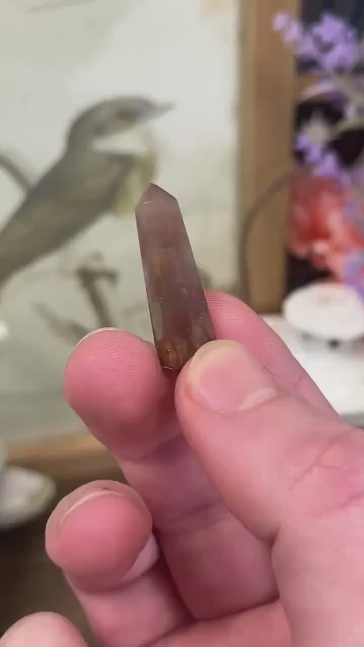 Tiny Amphibole Quartz Tower | Brazilian Quartz