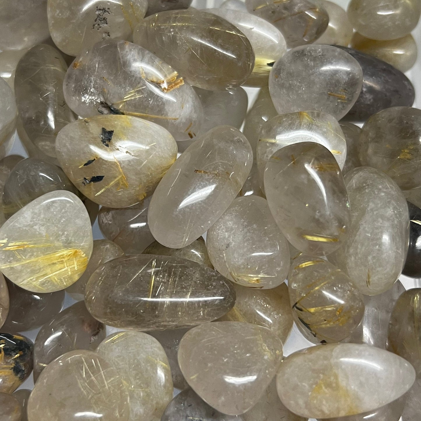 Golden Rutile Quartz Tumble | Rutilated Quartz