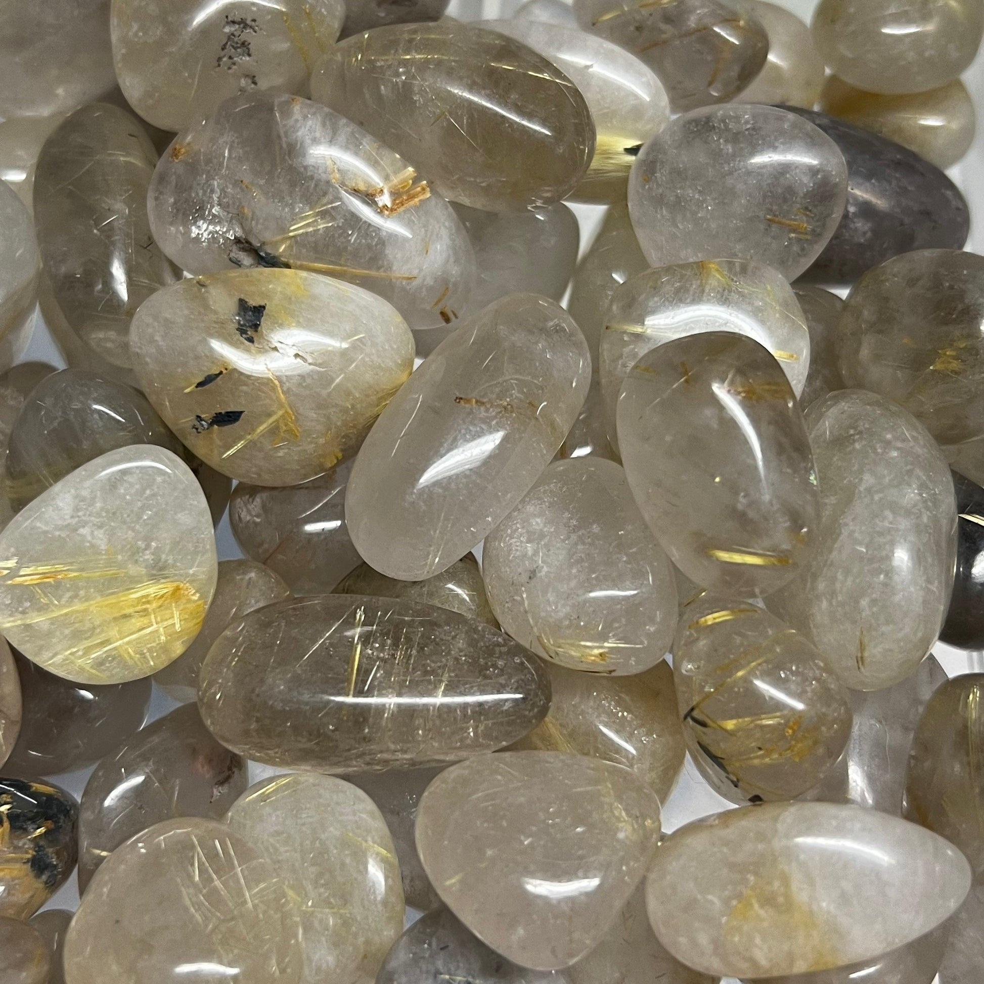Golden Rutile Quartz Tumble | Rutilated Quartz