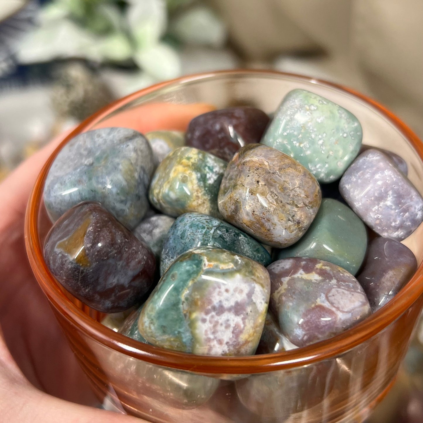 Sea Jasper Tumble | Colorful Sea Jasper | Crystal Tumbles