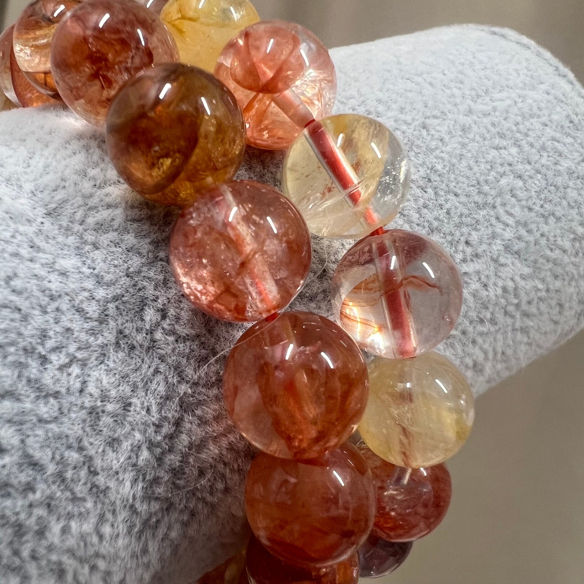High Quality Fire Quartz and Golden Healer Crystal Bracelet | Golden Healer Quartz | Fire Quartz Bracelet | 10mm Crystal Braceler