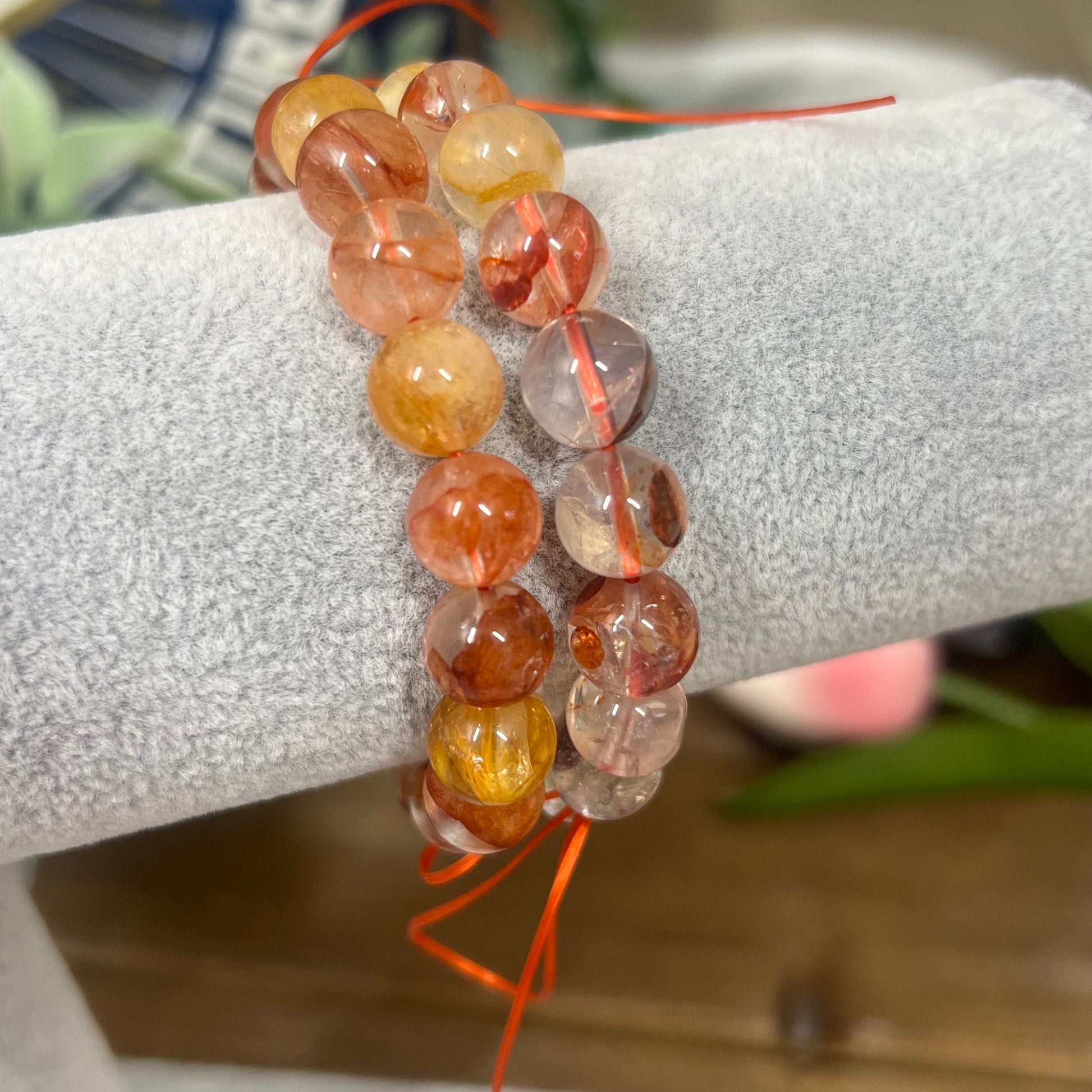 High Quality Fire Quartz and Golden Healer Crystal Bracelet | Golden Healer Quartz | Fire Quartz Bracelet | 10mm Crystal Braceler