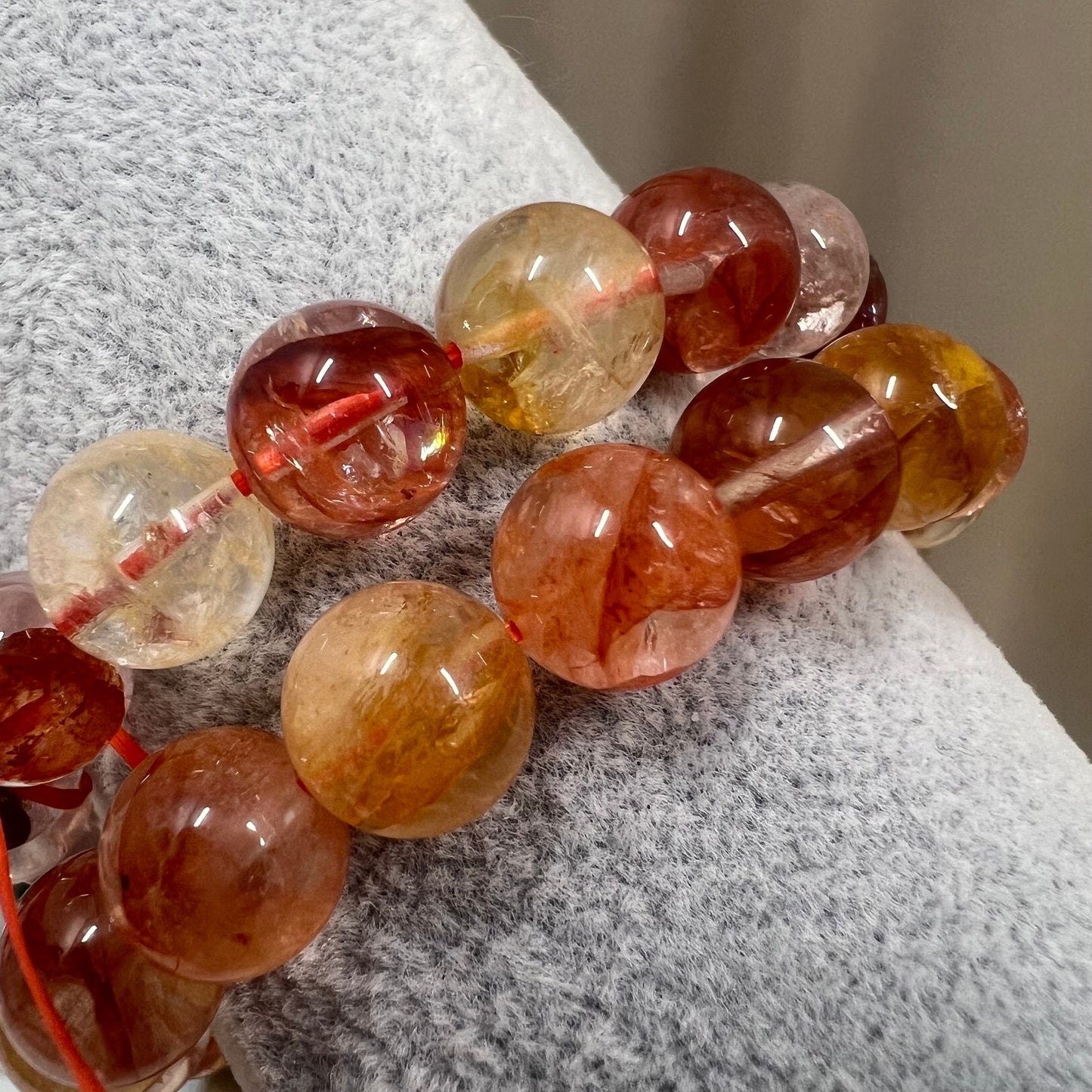 High Quality Fire Quartz and Golden Healer Crystal Bracelet | Golden Healer Quartz | Fire Quartz Bracelet | 10mm Crystal Braceler