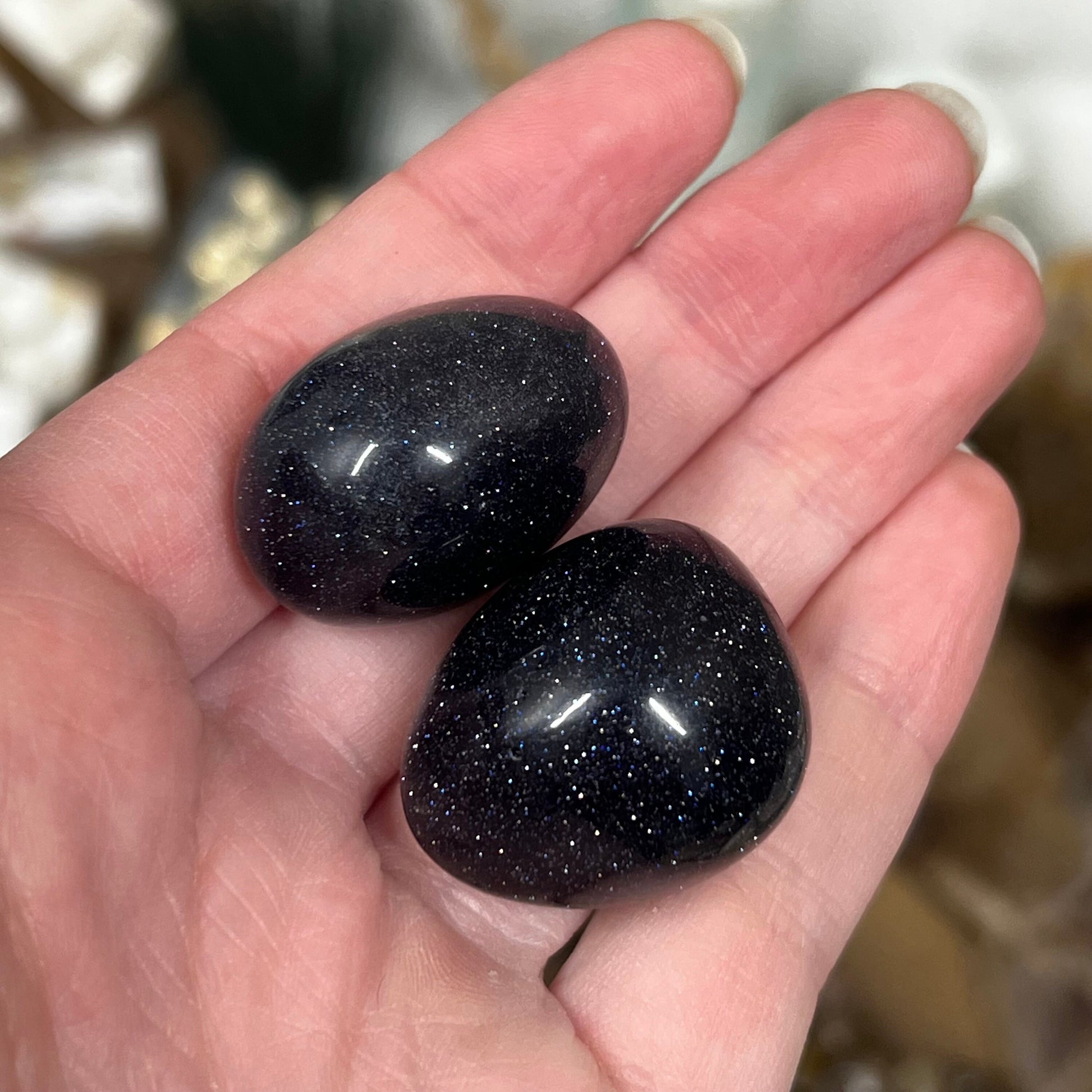 Blue Goldstone Tumble | Blue Sandstone | Manmade Crystals | Sparkly Crystals | Crystal Tumbles