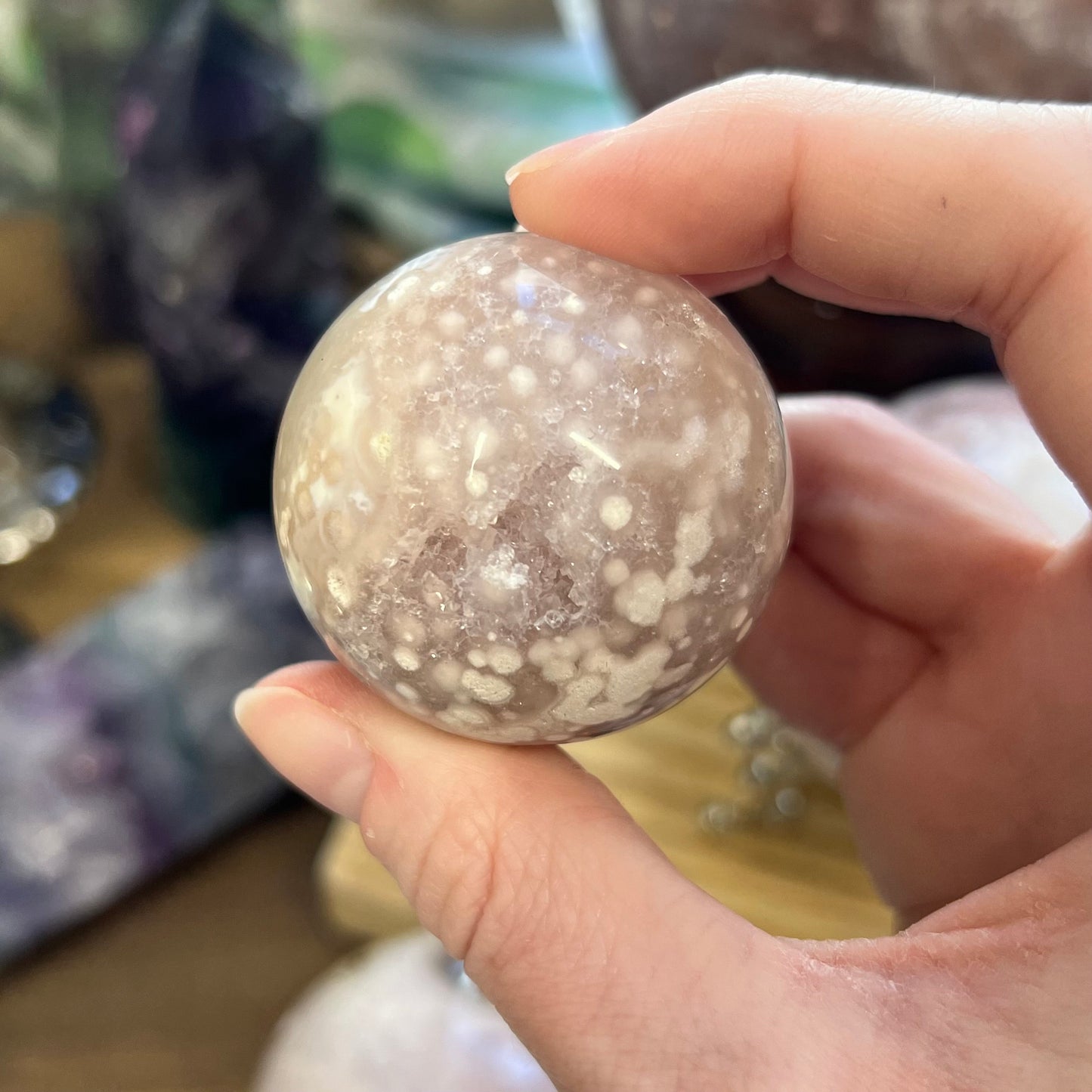 High Quality Pink Amethyst Sphere | Pink Amethyst Flower Agate