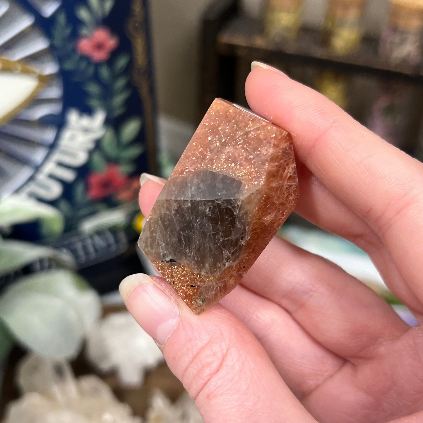 Confetti Sunstone Freeform | Sunstone with Smoky Quartz