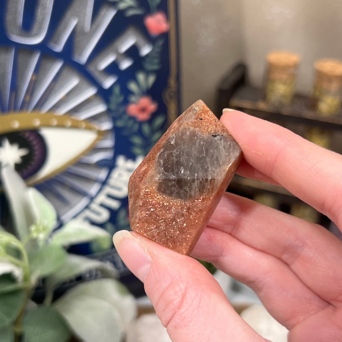 Confetti Sunstone Freeform | Sunstone with Smoky Quartz