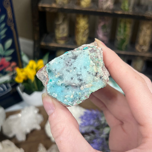 Sparkly Druzy Blue Chrysocolla Specimen | Congo Minerals | Druzy Chrysocolla Malachite