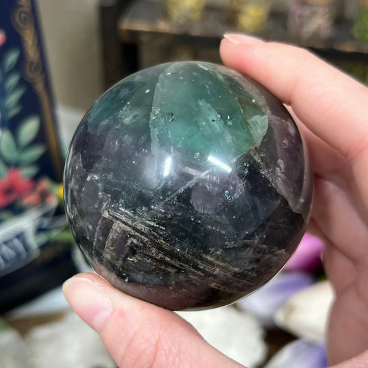 Pyrite in Fluorite Sphere | Galaxy Fluorite