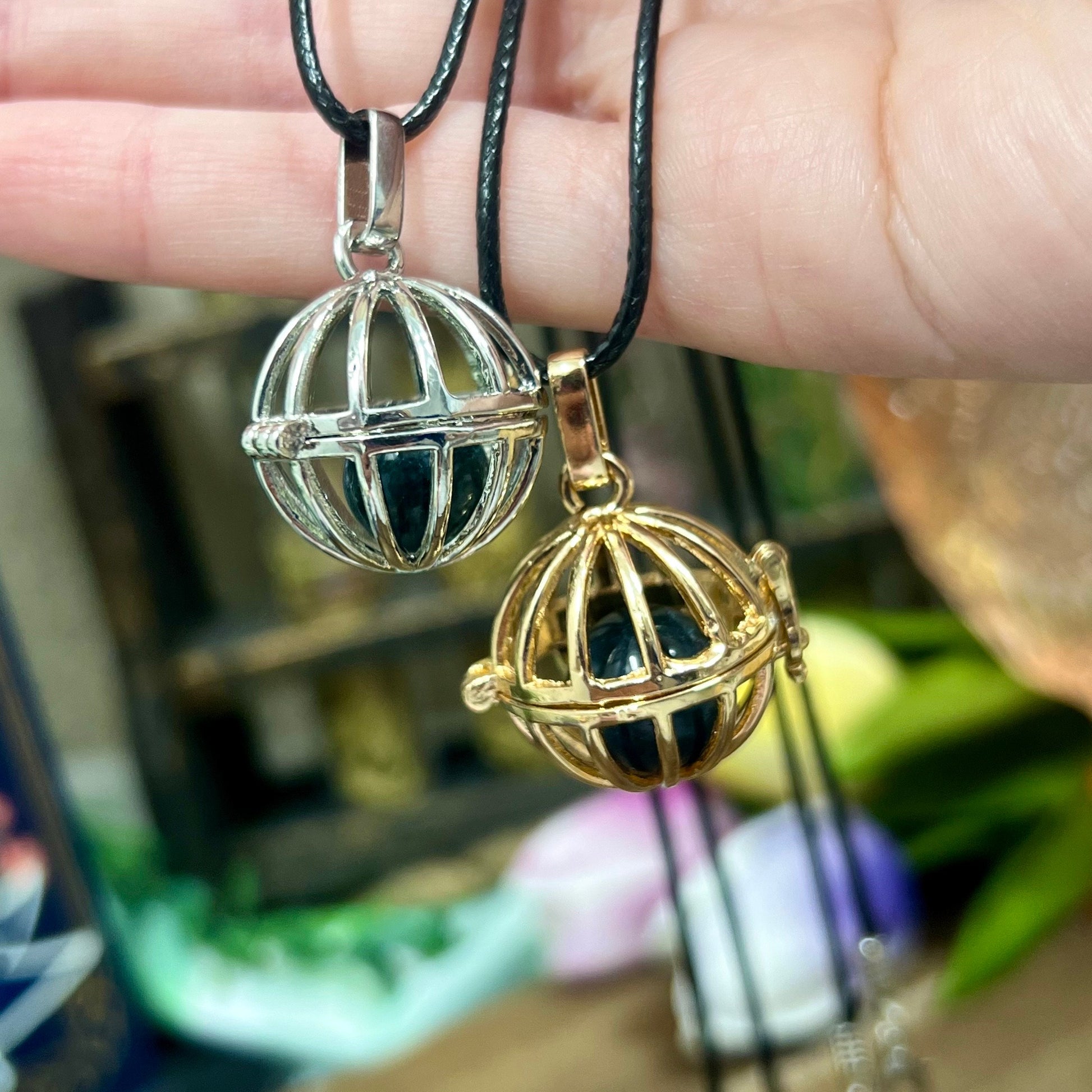 Crystal Cage Necklace | Crystal Holder Pendant | Locket Necklace