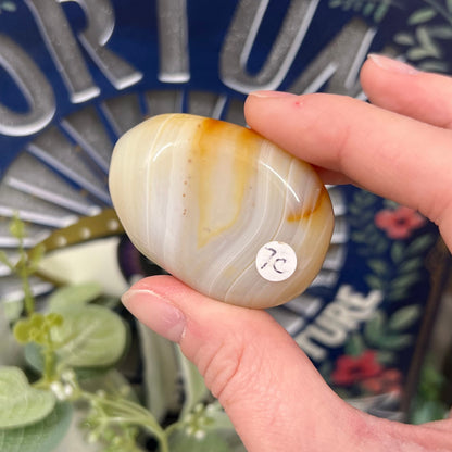 Banded Agate Palm Stone from Madagascar | Orange Banded Agate | Carnelian Palm