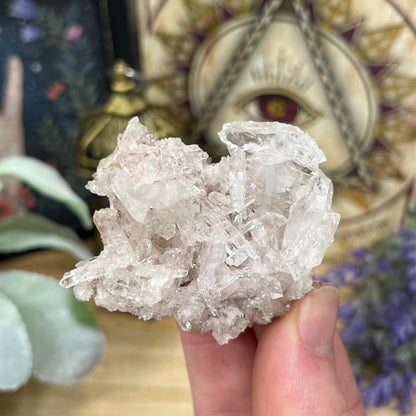 Pink Lemurian Quartz Cluster from Colombia | Pink Lithium Quartz