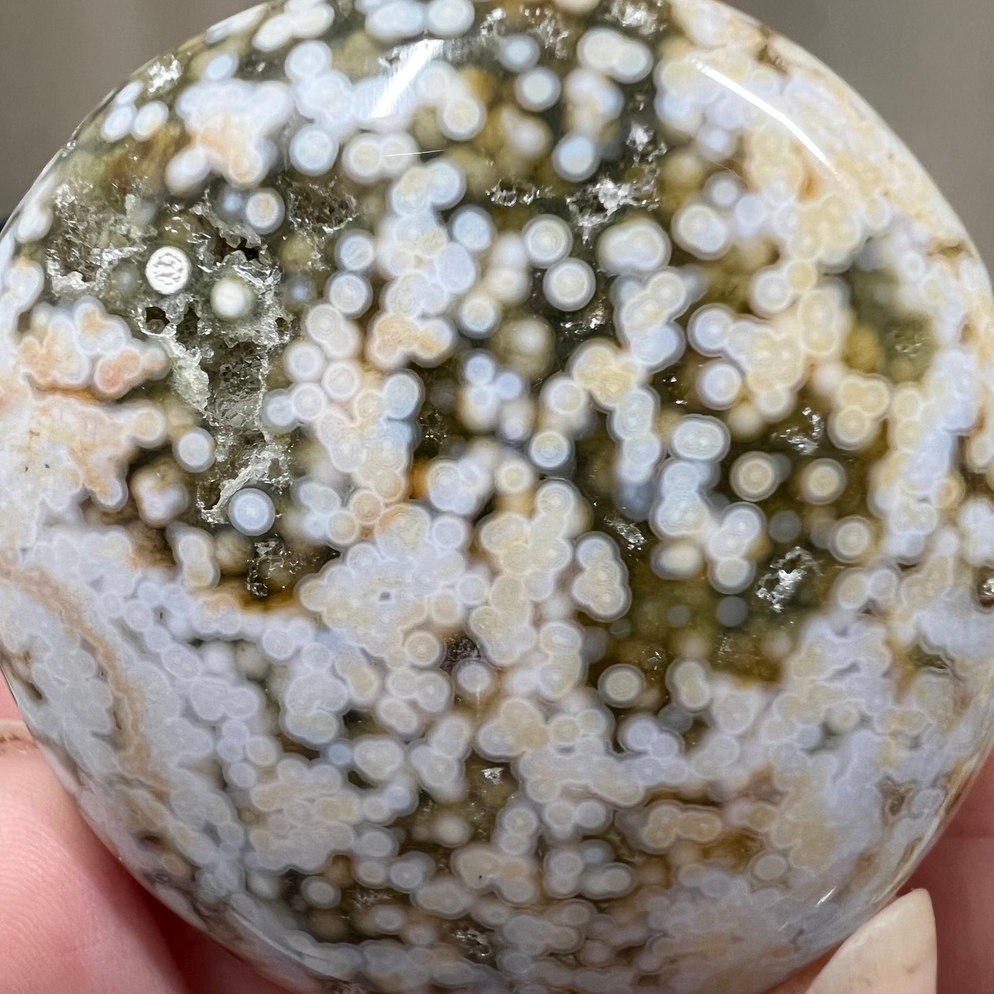 Old Stock Ocean Jasper Palm Stone | Pastel Ocean Jasper | Marovato OJ