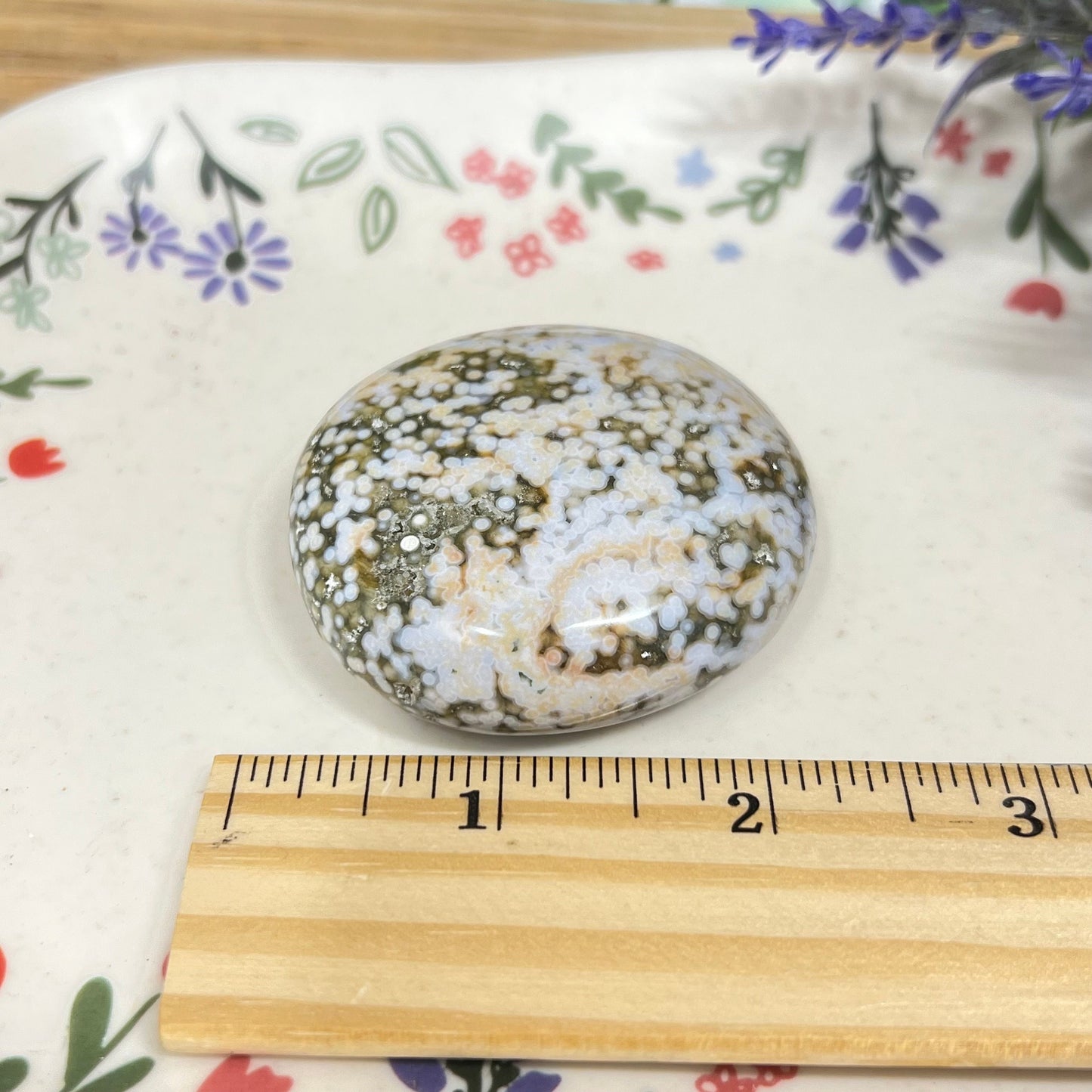 Old Stock Ocean Jasper Palm Stone | Pastel Ocean Jasper | Marovato OJ