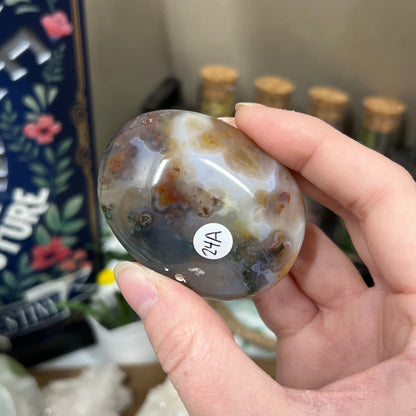Jelly Eighth Vein Ocean Jasper Palm Stone | Marovato OJ | 8th Vein