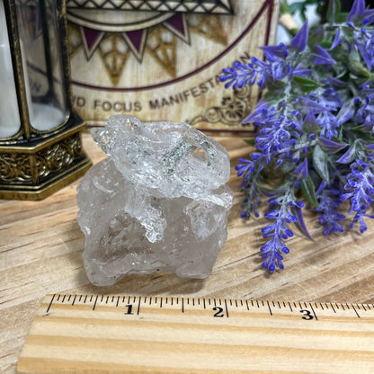 Himalayan Quartz Cluster with Water Clear Formations and Green Chlorite