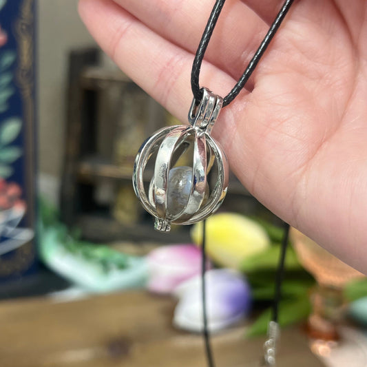Crystal Cage Necklace | Crystal Holder Pendant | Locket Necklace