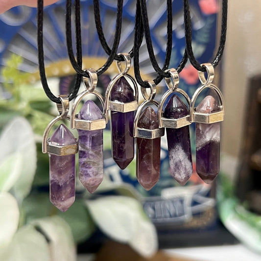 Amethyst Pendant Necklace | Crystal Necklace
