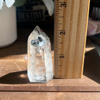 Garden Quartz Tower with Silver Hematite Inclusion | Included Quartz