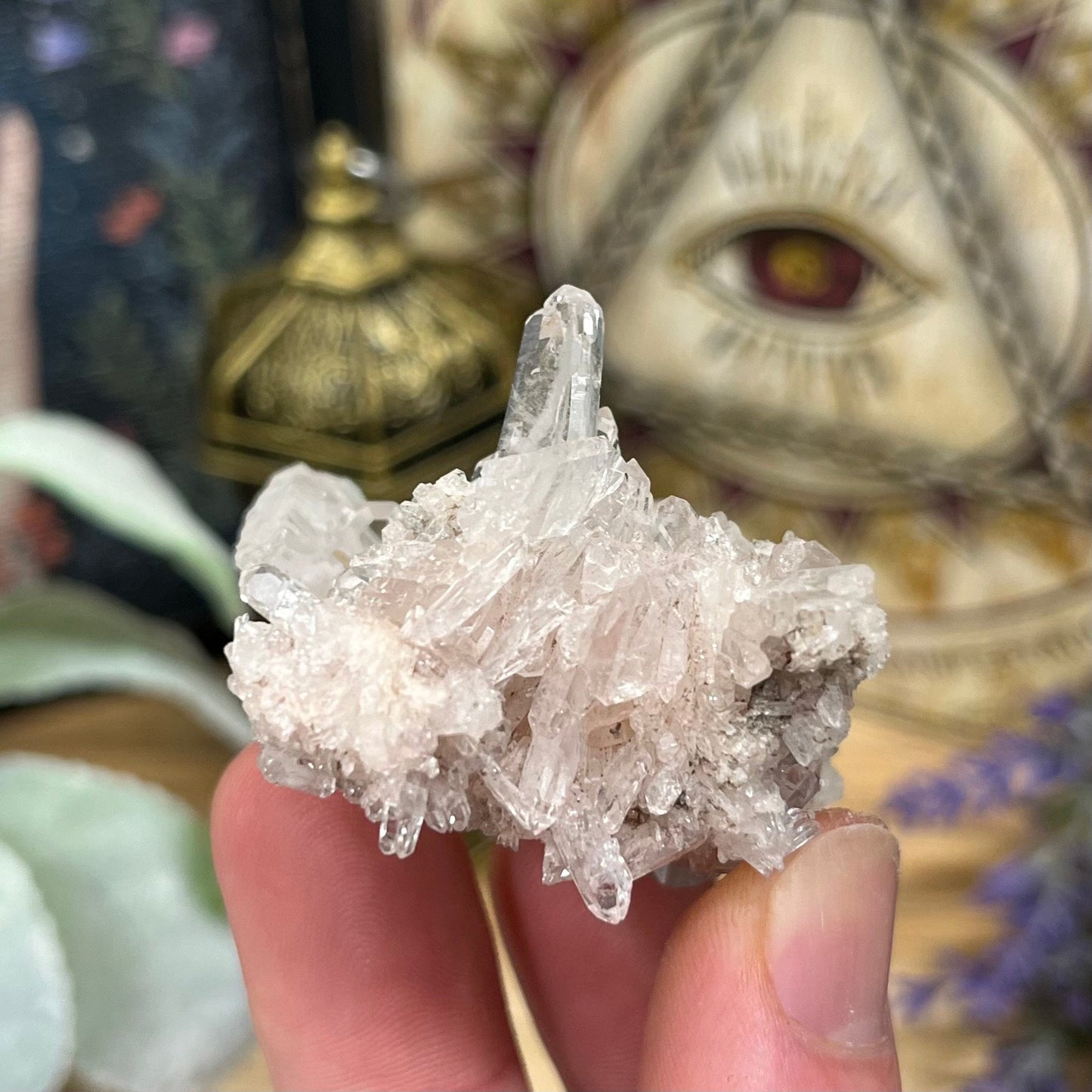 Pink Lemurian Quartz Cluster from Colombia | Pink Lithium Quartz