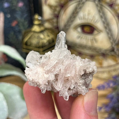 Pink Lemurian Quartz Cluster from Colombia | Pink Lithium Quartz