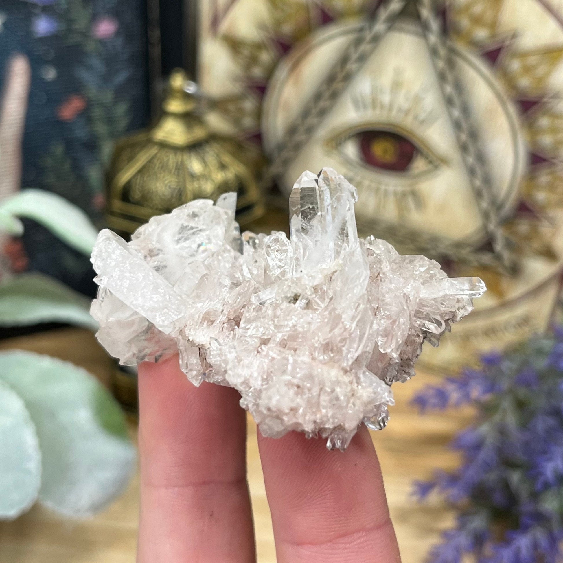 Pink Lemurian Quartz Cluster from Colombia | Pink Lithium Quartz