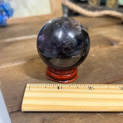 Pyrite in Purple Fluorite Sphere | Galaxy Fluorite