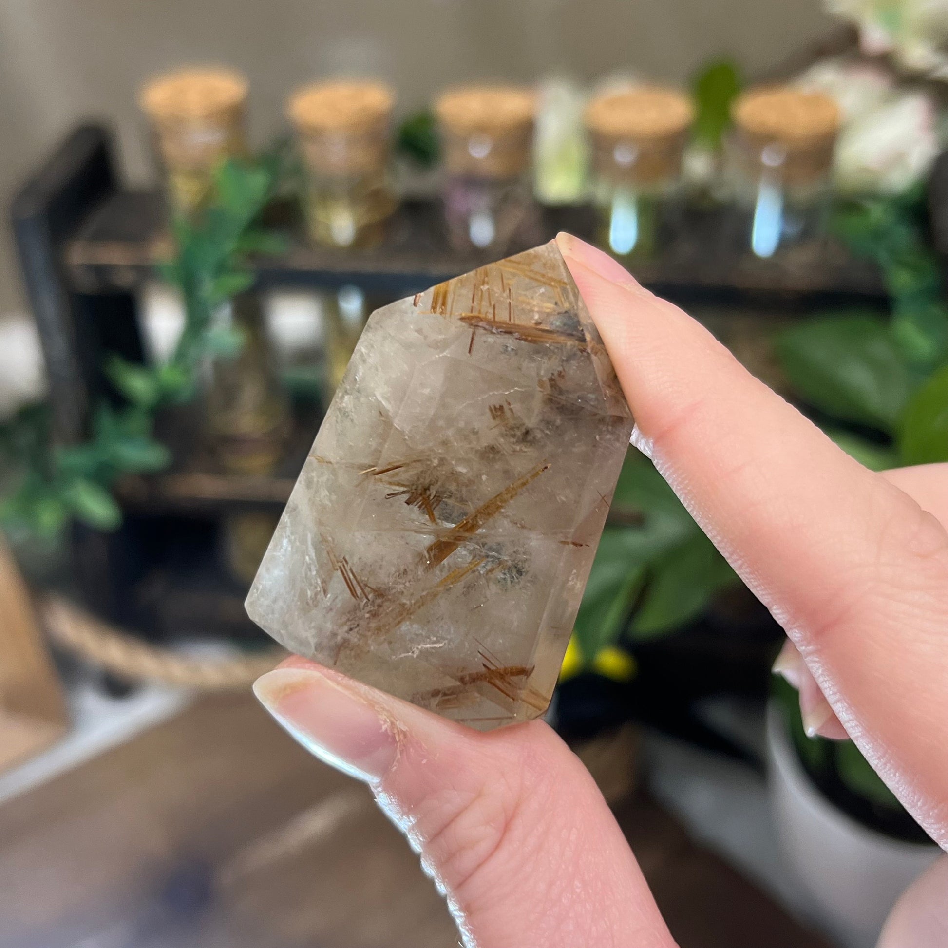 High Quality Gold Rutile in Quartz Tower | Golden Rutile | Rutilated Quartz