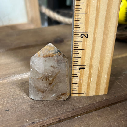 High Quality Gold Rutile in Quartz Tower | Golden Rutile | Rutilated Quartz