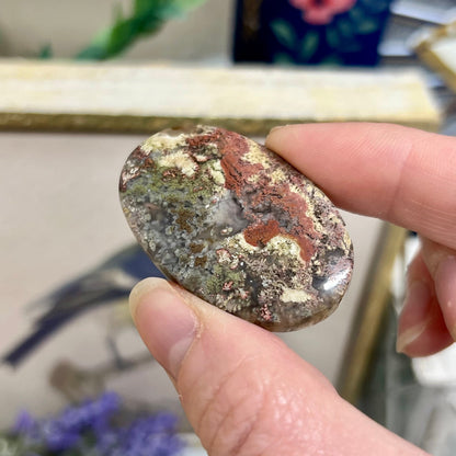 Colorful Moss Agate Cab from India | Moss Agate Cabochon