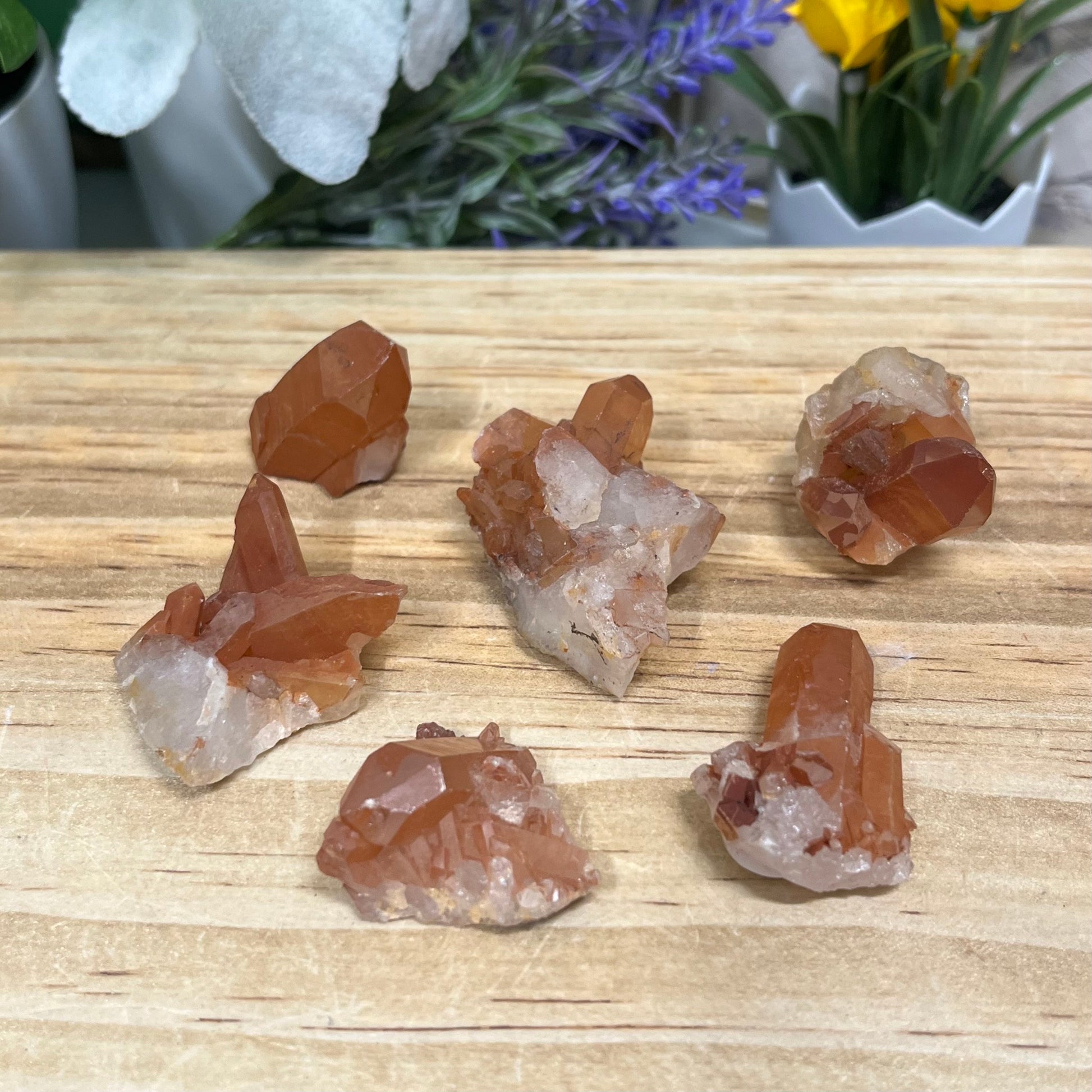 Small Tangerine Quartz Cluster from Brazil