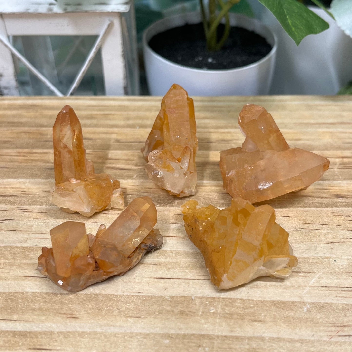 Small Tangerine Quartz Cluster from Brazil