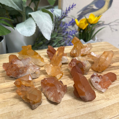 Small Tangerine Quartz Cluster from Brazil