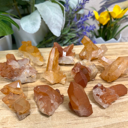 Small Tangerine Quartz Cluster from Brazil