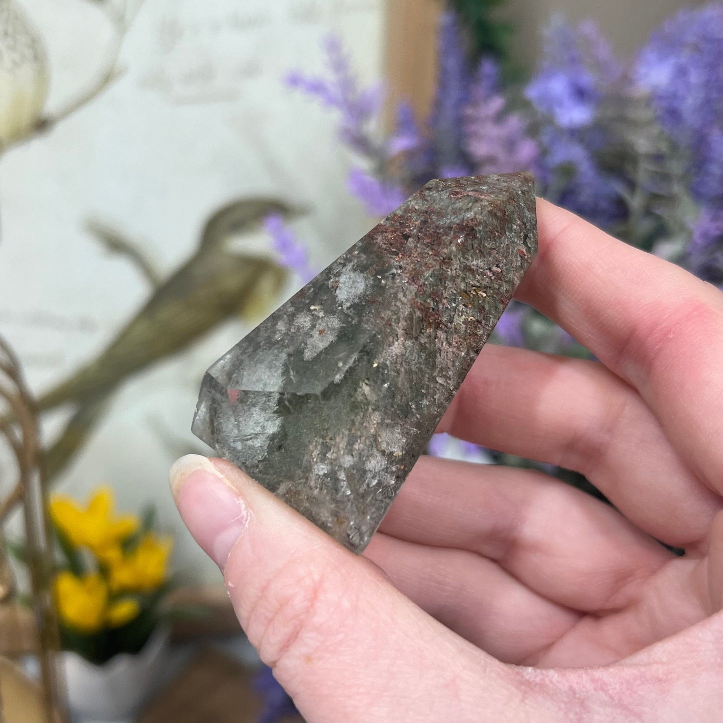 Garden Quartz Tower with Unique Inclusion | Included Quartz | Chlorite Quartz