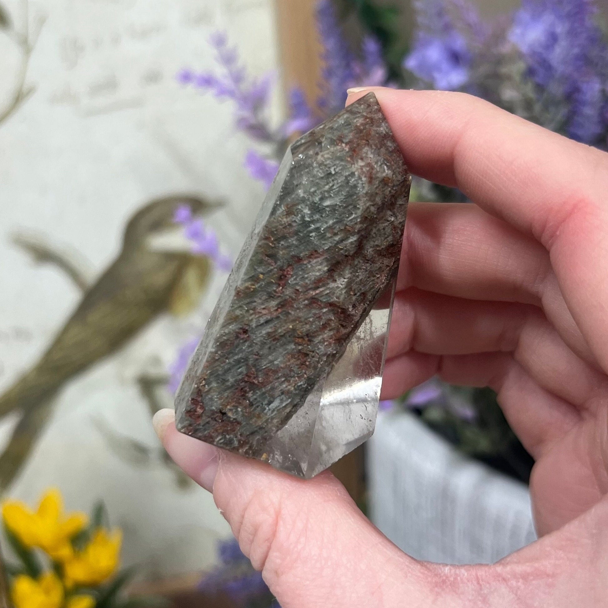 Garden Quartz Tower with Unique Inclusion | Included Quartz | Chlorite Quartz