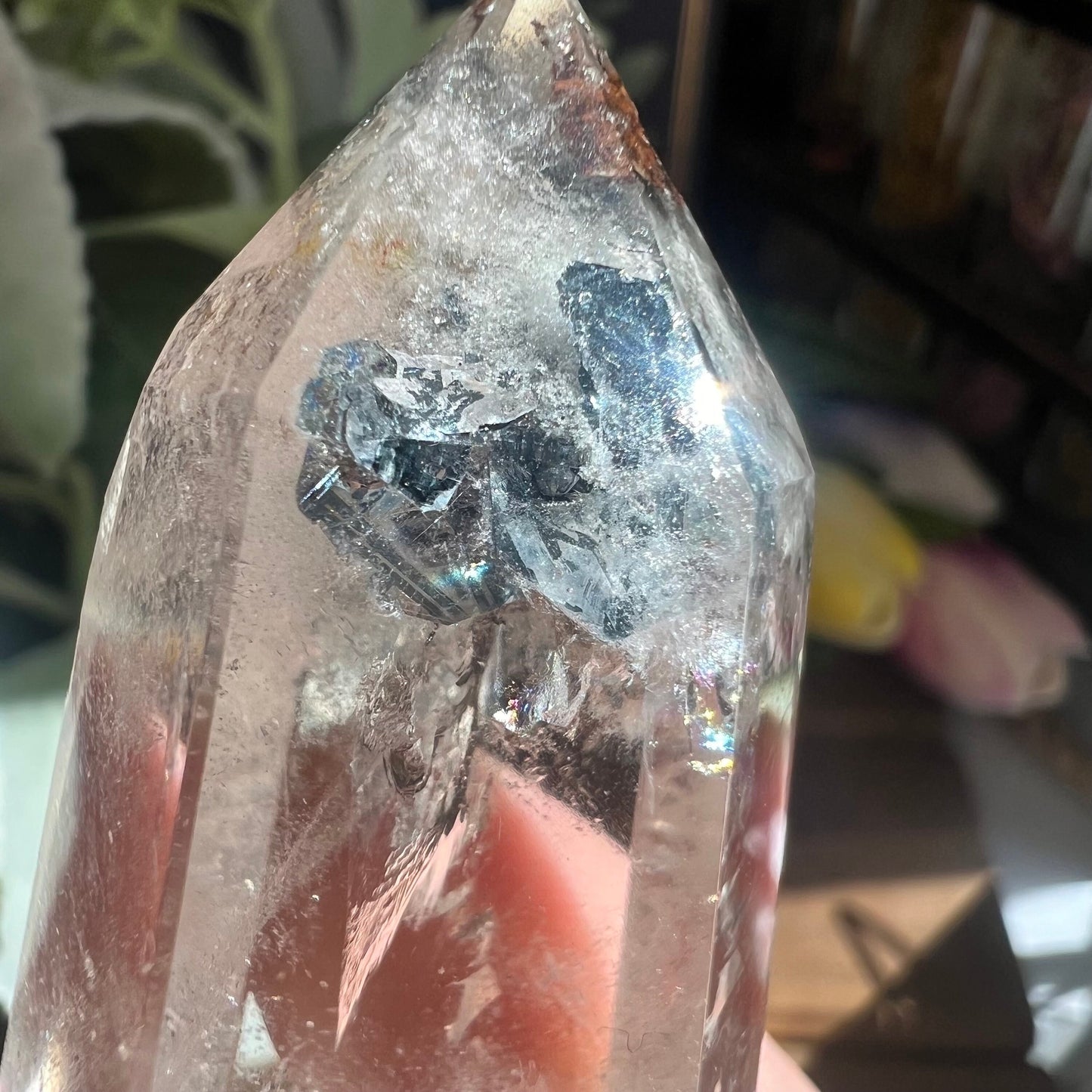 Garden Quartz Tower with Silver Hematite Inclusion | Included Quartz