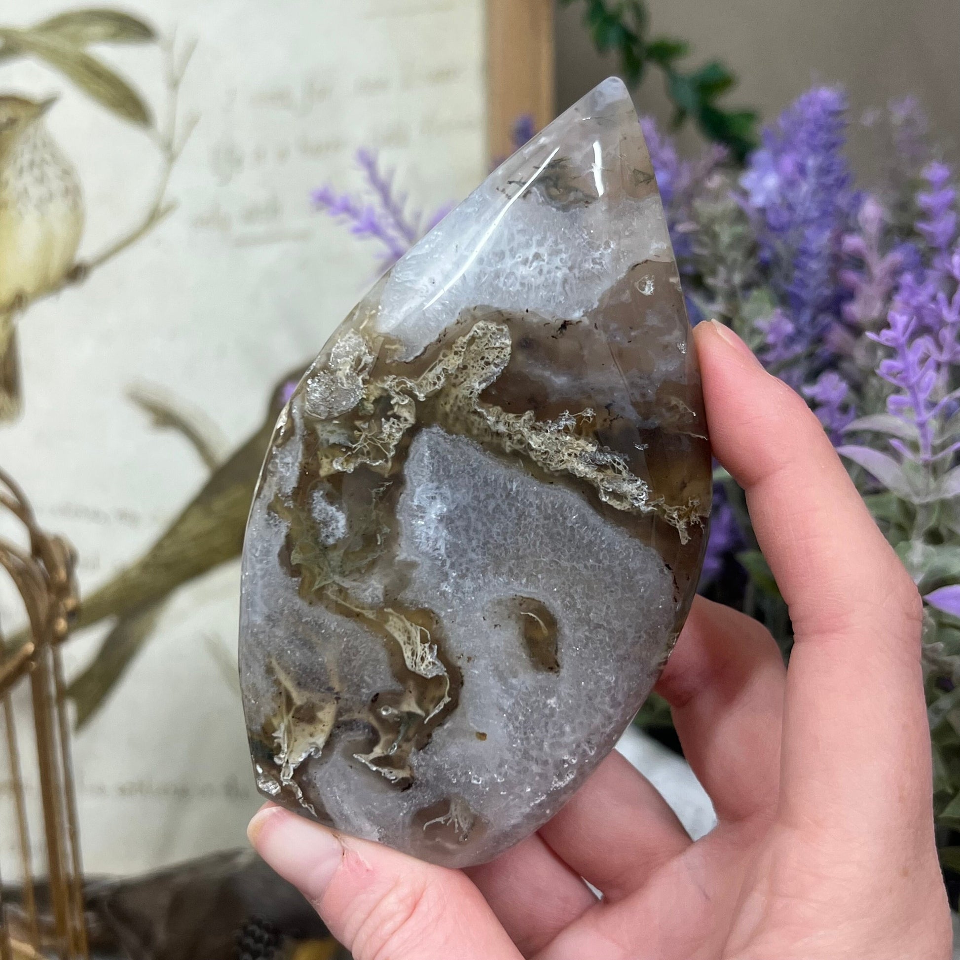 High Quality Moss Agate Freeform | Unique Moss Agate | Moss Agate Flame