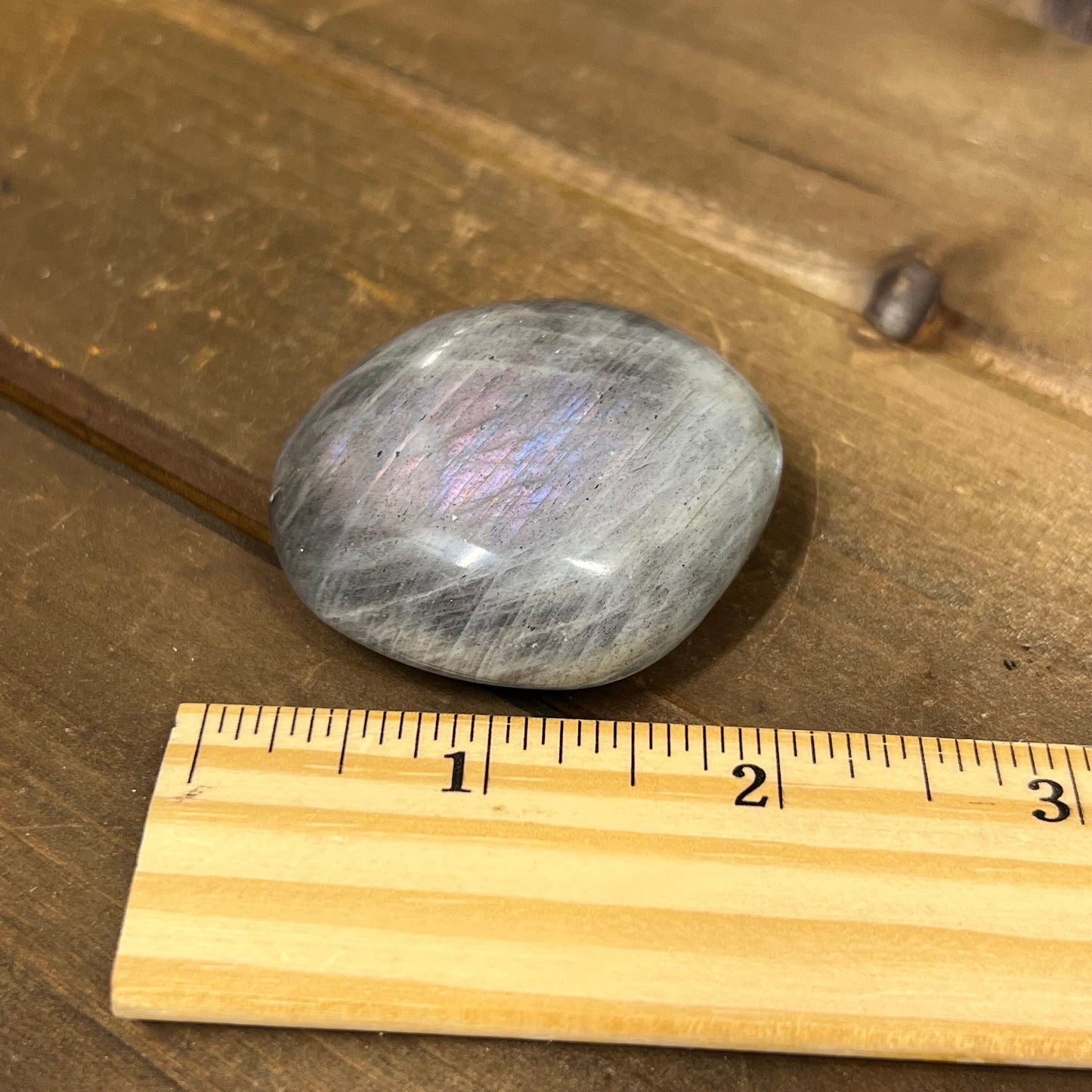 Silver Labradorite Palm Stone | Purple Lab Palm